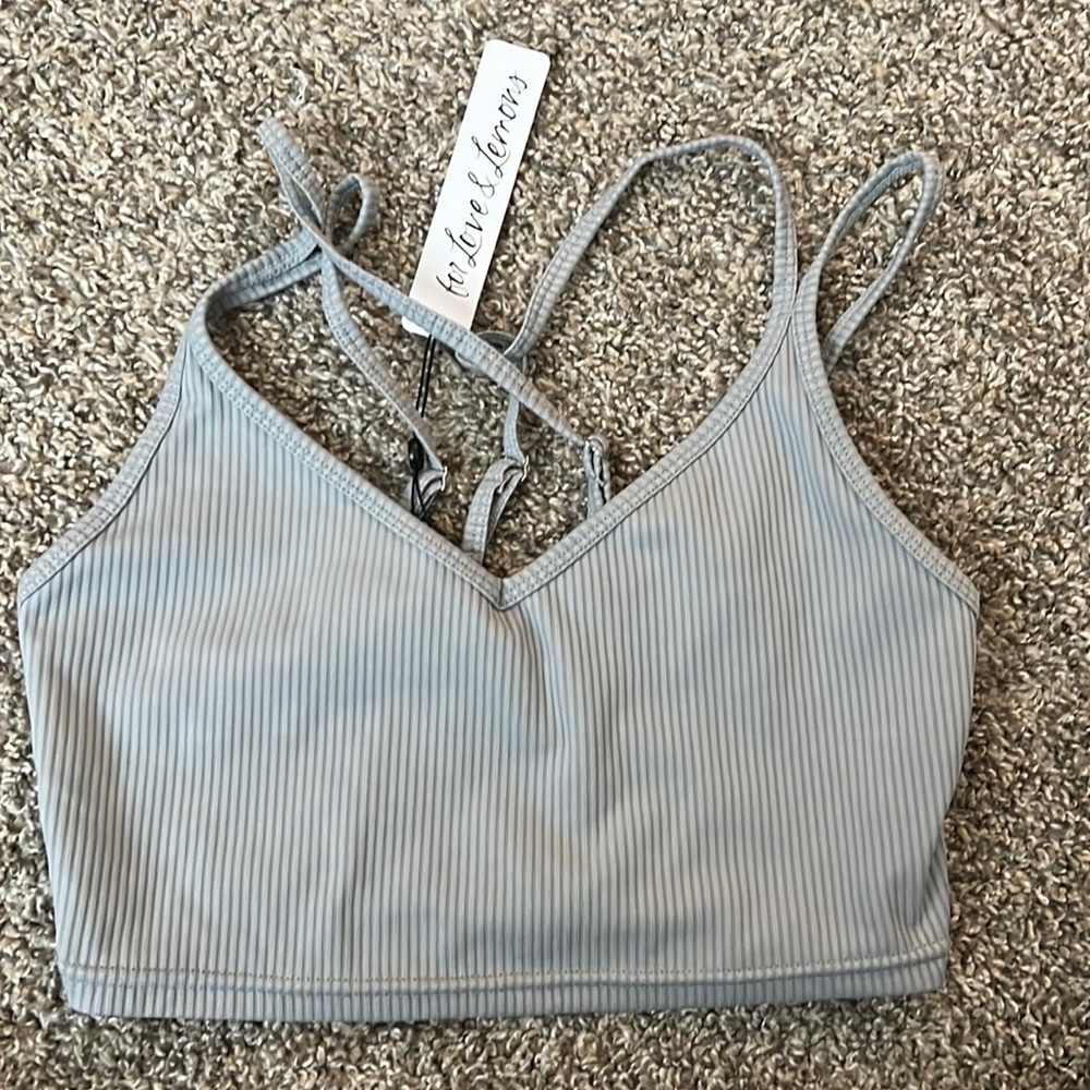 NWT For love & lemons criss cross back crop top